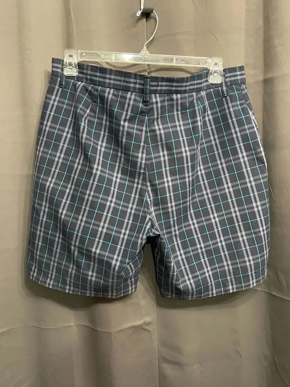 Ben Hogan Performance Men's Black Gray Blue Plaid Golf Shorts